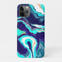  Blue Teal Ocean Swirls Marble Fluid Art