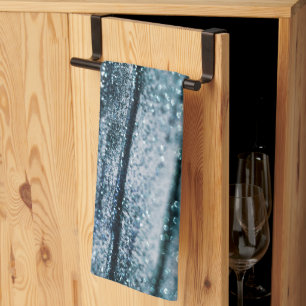 Blue Teal Oceanic Glitter Glam 1 Kitchen Towel