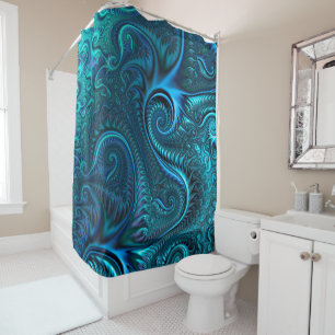 Blue & Teal Octopus Tentacles Spiral Pattern