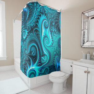 Blue & Teal Octopus Tentacles Spiral Pattern
