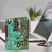 Blue teal PCB board, electronic printed circuit