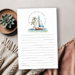 Blue Teal Sailboat Palm Seascape Advice For Couple<br><div class="desc">Dusky Teal Sailboat Palm Seascape Theme Collection.- it's an elegant script watercolor Illustration of watercolor floral sailboat with palm and greenery, perfect for your coastal beachy cruise wedding & parties. It’s very easy to customize, with your personal details. If you need any other matching product or customization, kindly message via...</div>