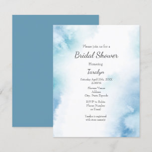 Blue Teal Watercolor Abstract Frame Invitation