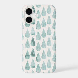 Blue/Teal Watercolor Large Raindrop Pattern