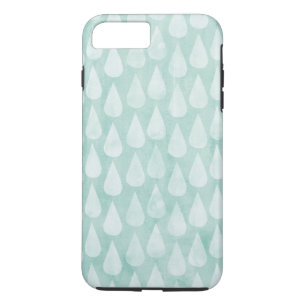 Blue/Teal Watercolor Raindrops Pattern iPhone 8 Plus/7 Plus Case