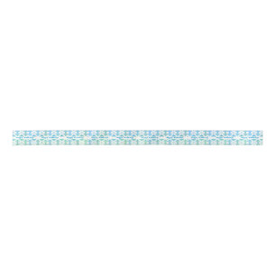 Blue, Teal & White Geometrics Satin Ribbon