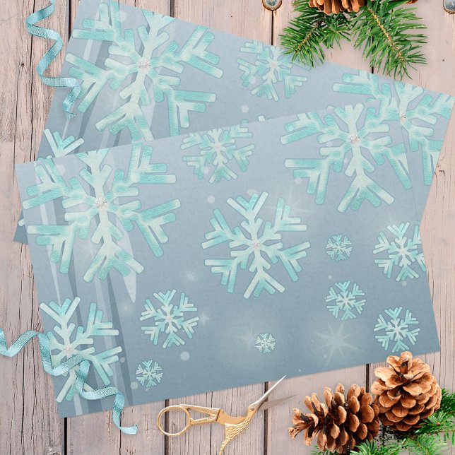 Blue Teal Winter Wonderland  Tissue Paper (Creator Uploaded)