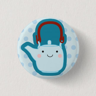 Blue Teapot 1 Inch Round Button