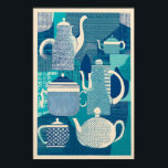 Blue Teapots Giclée Print Mid-Century Modern<br><div class="desc">Blue Teapots Giclée Print Mid-Century Modern Kitchen Art 1 japandi wall art, mount fuji print, mid century modern, bauhaus poster, abstract geometric art, vintage racing poster, formula 1 decor, retro grand prix, minimalist botanical, tropical floral art, retro travel poster, vintage food print, custom sports poster, surreal space poster, animal wall...</div>