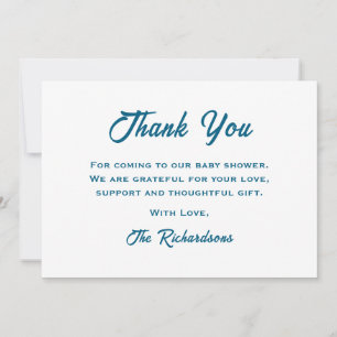 Blue Teddy Bear Baby Shower New Chapter Storybook Thank You Card