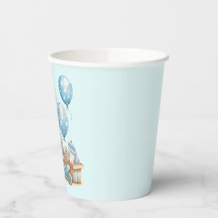 Blue Teddy Bear Baby Shower Paper Cups