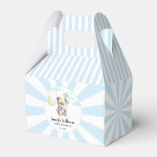 Blue teddy bear balloons baby shower favour boxes
