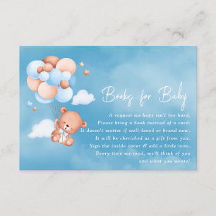 Blue Teddy Bear Balloons Books For Baby Enclosure Card