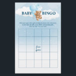 Blue Teddy Bear BINGO Baby Shower Games Flyer<br><div class="desc">Baby Bingo is a fun and interactive game perfect for any teddy bear themed baby shower. Each guest is given a bingo card to fill in with gifts you think will be opened. As the mom-to-be opens her gifts, guests mark off the corresponding items on their bingo card. The first...</div>