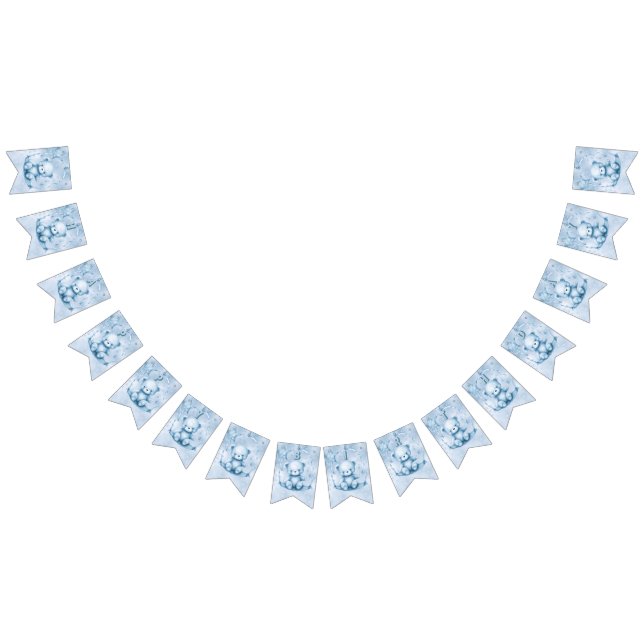 Blue Teddy Bear Bunting Flag (All)