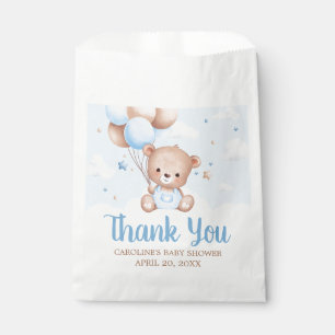 Blue Teddy Bear Clouds Balloon Baby Shower Favour Bag