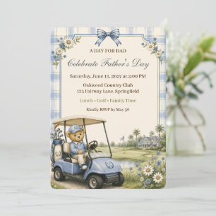 Blue Teddy Bear Country Club Father's Day Invitation