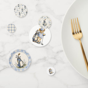Blue Teddy Bear Country Club Golf Party Confetti