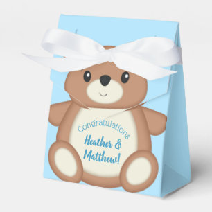Blue Teddy Bear Favor Box