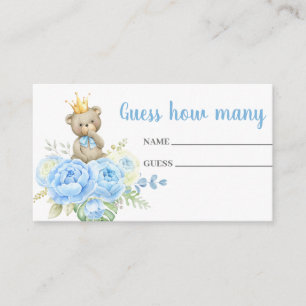 Blue teddy bear Guess how many card