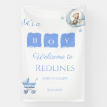 Blue Teddy Bear It’s a Boy Baby Shower