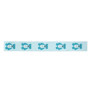 Blue Teddy Bear Personalized Baby Shower Satin Ribbon