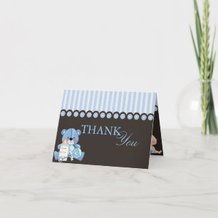 Blue Teddy Bear Thank You Card