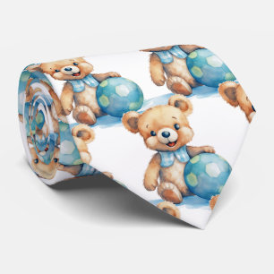 Blue Teddy Bear Tie