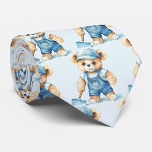 Blue Teddy Bear Tie