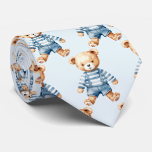 Blue Teddy Bear Tie