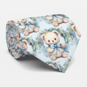 Blue Teddy Bear Tie