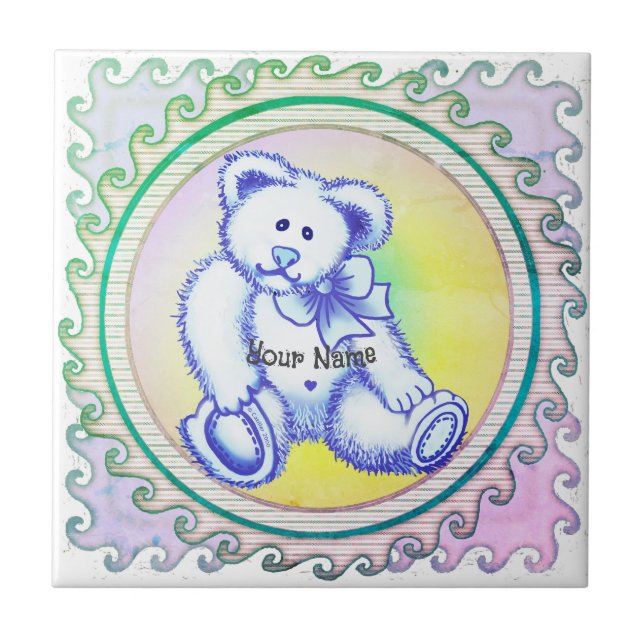 Blue Teddy Bear  Tile (Front)