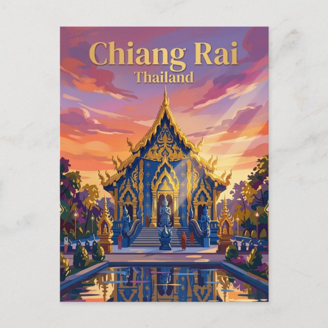 Blue Temple Thailand Postcard (Front)