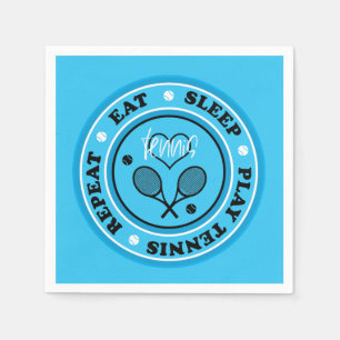 Blue Tennis Party 2, customizable Napkin