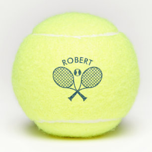 Blue Tennis Theme Custom Monogram Tennis Balls