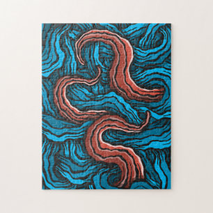 Blue Tentacles Jigsaw Puzzle