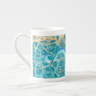 Blue Tentacles Octopus Kraken Abstract Teal Ink Bone China Mug