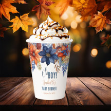 Blue | Terracotta Oh Boy Fall Floral Baby Shower