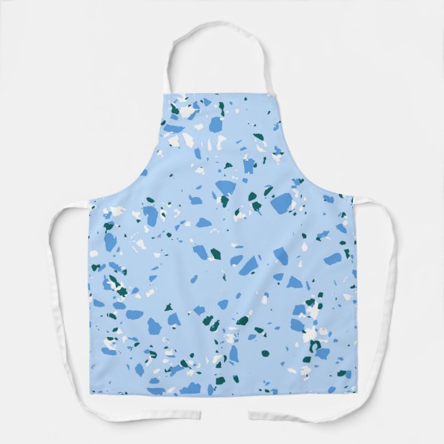 Blue Terrazzo Pattern Apron (Front)