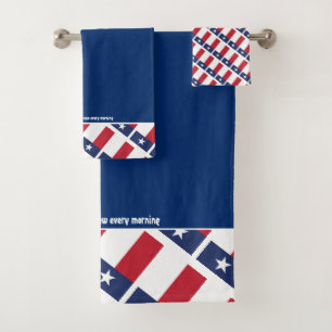 Blue   TEXAS FLAG with Customizable Scripture Bath Towel Set