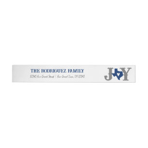 Blue Texas JOY Holiday Wrap Around Label
