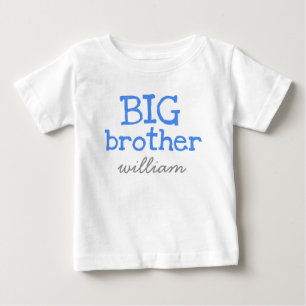 Blue Text Big Brother Baby T-Shirt