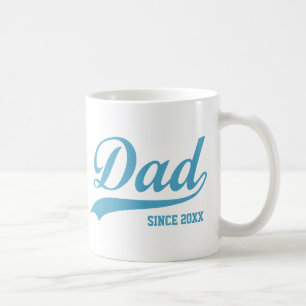 Blue Text Dad Since [year] Classic Mug