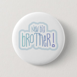 Blue Text New Big Brother 2 Inch Round Button