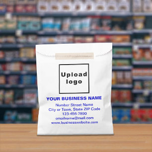Blue Texts Business Brand on Paper Bag