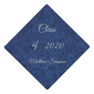 Blue,Texture,Personalize Graduation Cap Topper