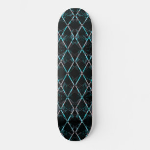 Blue textured diamond pattern skateboard