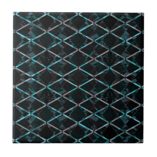 Blue textured diamond pattern tile
