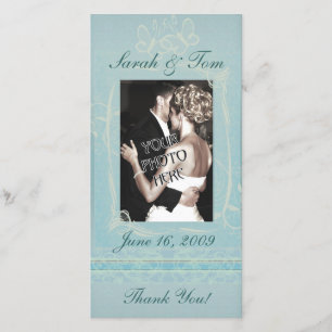 Blue Thank You Customized Photo Card