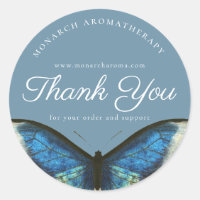 Blue Thank You Elegant Butterfly Business Custom